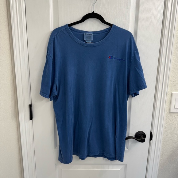 Champion Embroidered Blue Short Sleeve Tee Men's Size Large - Picture 2 of 6